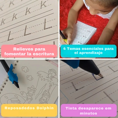 Kit de 4 Cuadernos de Caligrafía Mágicos Reutilizables