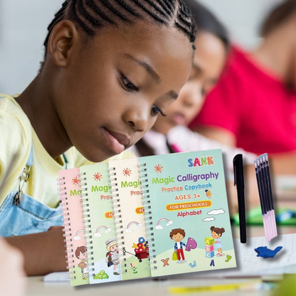 Kit de 4 Cuadernos de Caligrafía Mágicos Reutilizables
